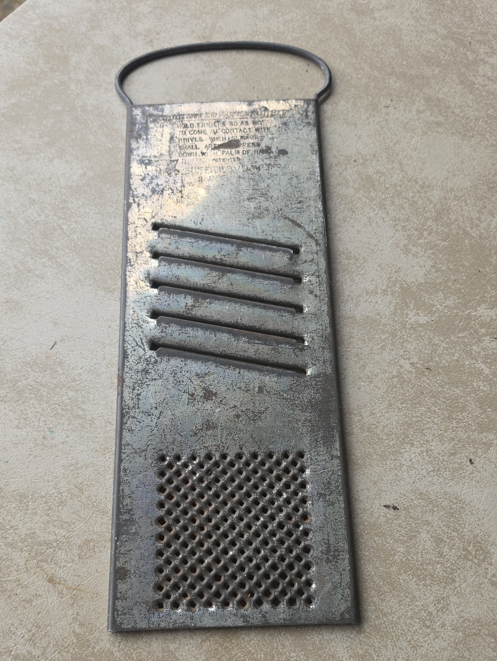 Vintage Metal Handheld Grater - Silver